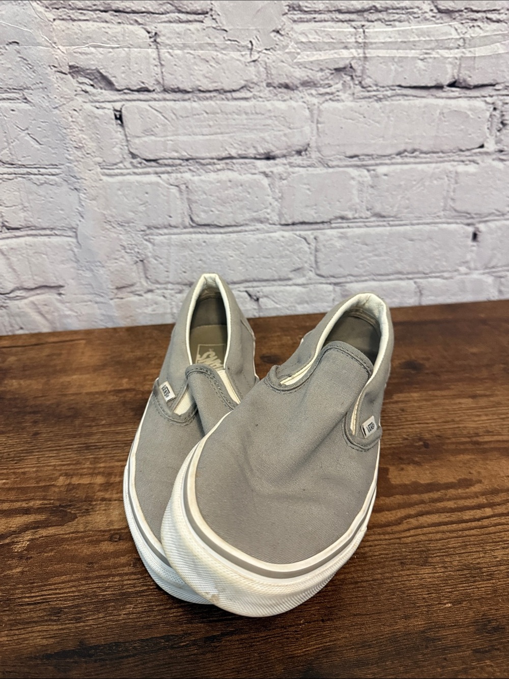 Vans Grey Slip-on Canvas Shoes
